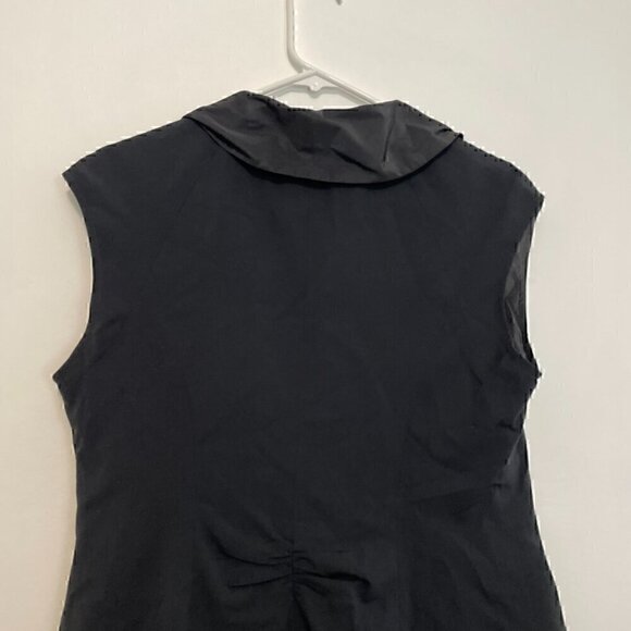 CABI Tuxedo Dinner Vest 917 Black Sleeveless Mixed Media Single Button Jacket 6 - Picture 11 of 13